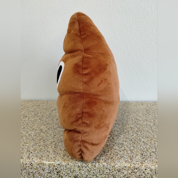 Smiling Pile of Poo Emoji Pillow Throw Accent Brown Stuffed Animal Kids Teen - Picture 3 of 10